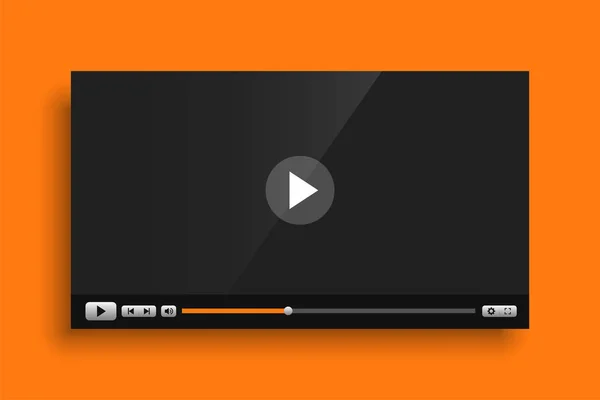 Giallo tema video lettore multimediale interfaccia modello di progettazione — Vettoriale Stock