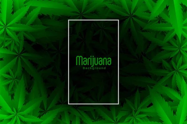 Konopí nebo marihuana zelené listy pozadí design — Stockový vektor