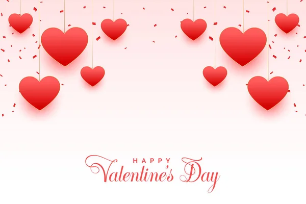 Boldog Valentin nap gyönyörű szívek háttér tervezés — Stock Vector