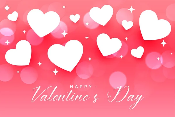 Feliz dia dos namorados belos corações fundo rosa —  Vetores de Stock
