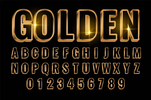Golden text style effect in 3d style — ストックベクタ