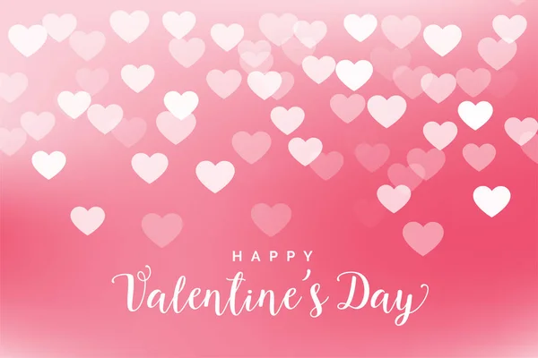 Lovely pink hearts valentines day background design — 스톡 벡터