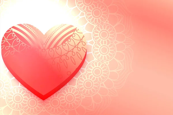 Shiny decorative heart beautiful valentine day background — Stock Vector