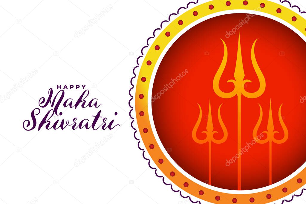 happy maha shivratri hindu festival card design