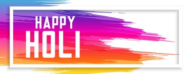 Soyut mutlu Holi festivali renkli suluboya afişi