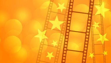 Sinema arkaplanlı film şeridi.