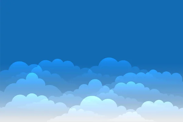 Blauer Himmel mit glänzenden Wolken Hintergrunddesign — Stockvektor