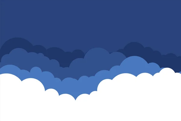 Flachen Stil Wolken in Blautönen Hintergrund — Stockvektor