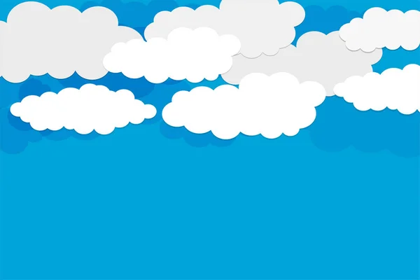 Blauer Himmel Hintergrund mit weißen Wolken Design — Stockvektor
