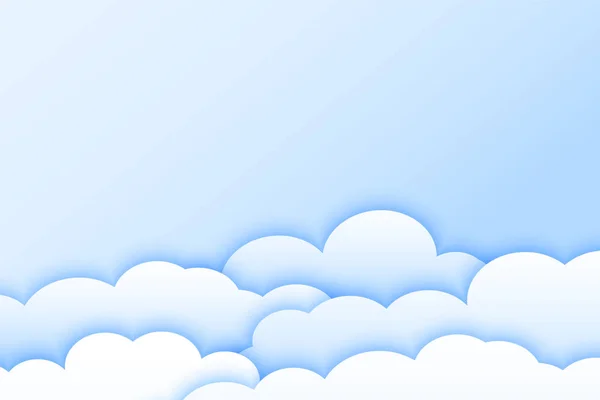 Helle Farbe Wolken Hintergrund im Scherenschnitt-Stil — Stockvektor