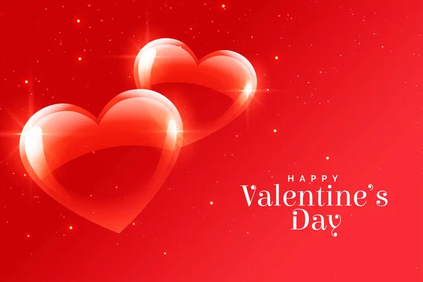 Feliz día de San Valentín romántico corazones rojos fondo — Archivo Imágenes Vectoriales
