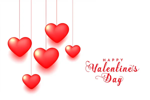 3d pendaison coeur rouge fond Saint Valentin — Image vectorielle