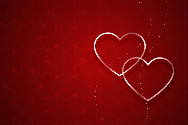 Два серебряных сердца на День святого Валентина фоне — стоковый вектор