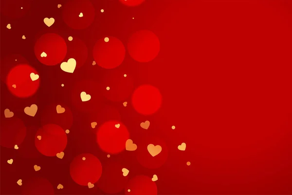 Beau fond de Saint Valentin rouge avec des cœurs dorés — Image vectorielle