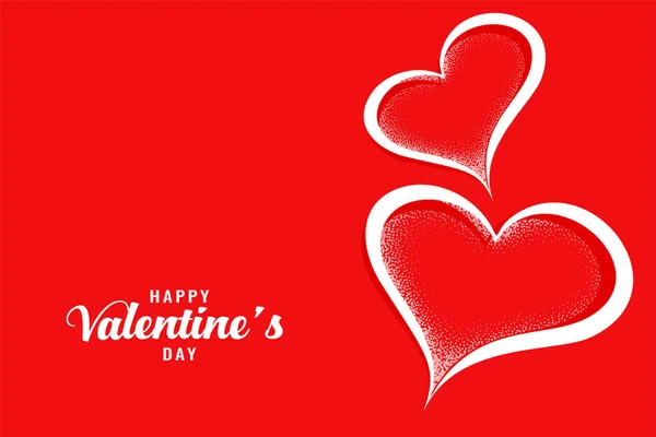 Two creative hearts valentines day red background — 스톡 벡터