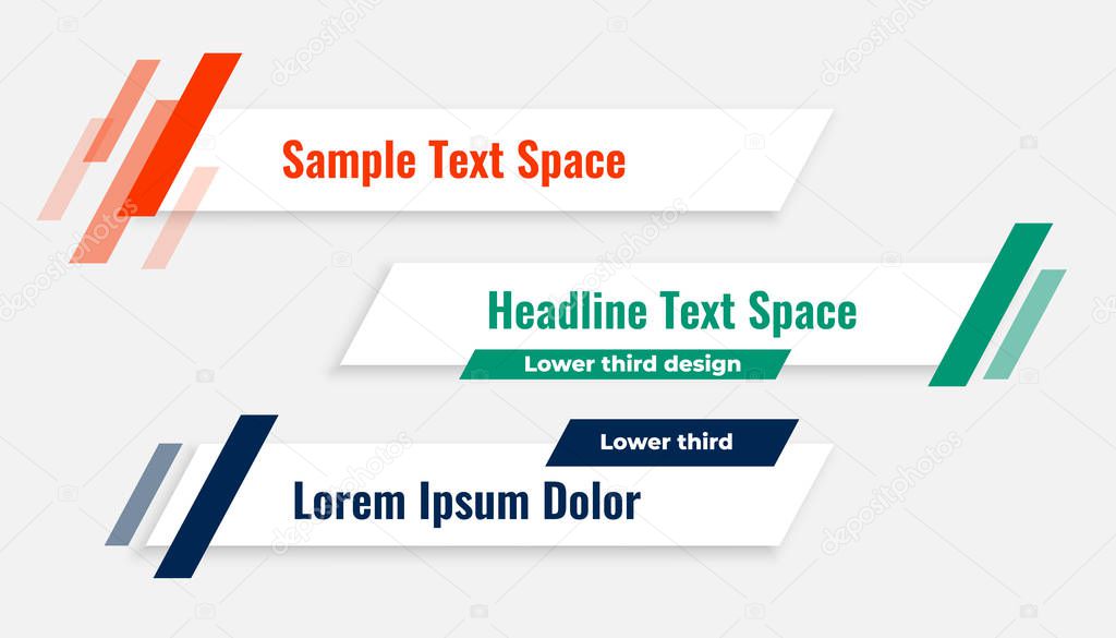 geometric modern lower third banner template design