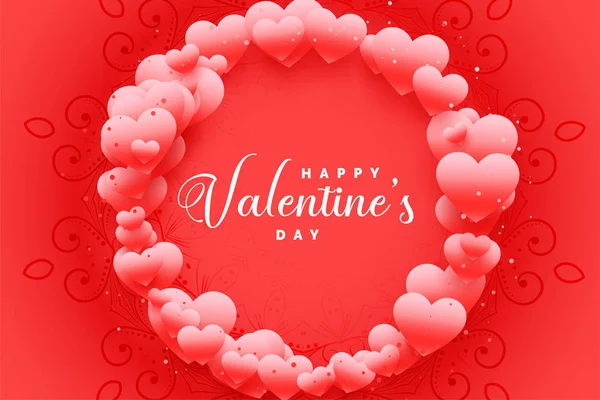 Szép boldog Valentin nap szív keret tervezés — Stock Vector