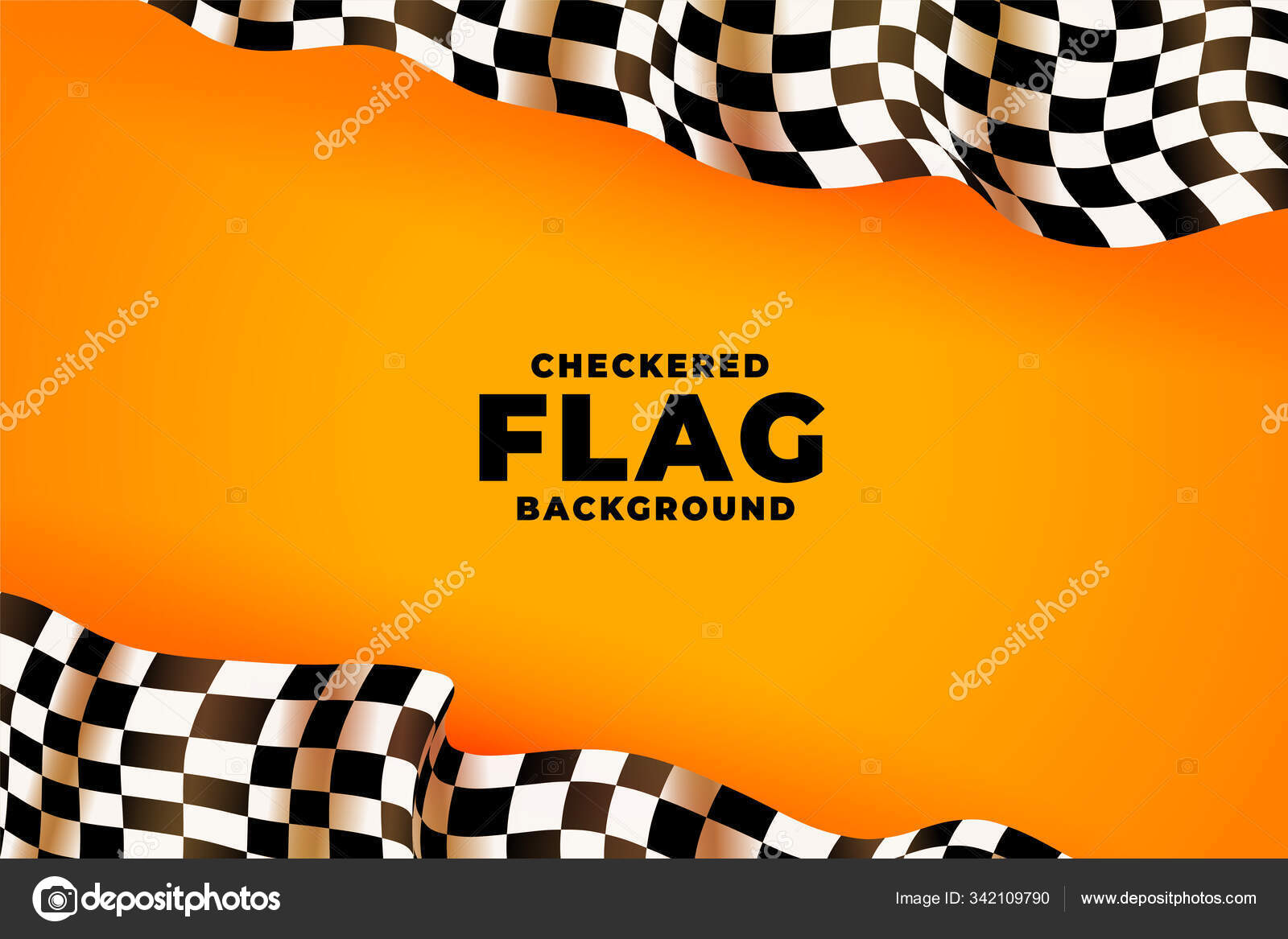 3d checkered racing flag yellow background Stock Vector by ©StarLine 342109790