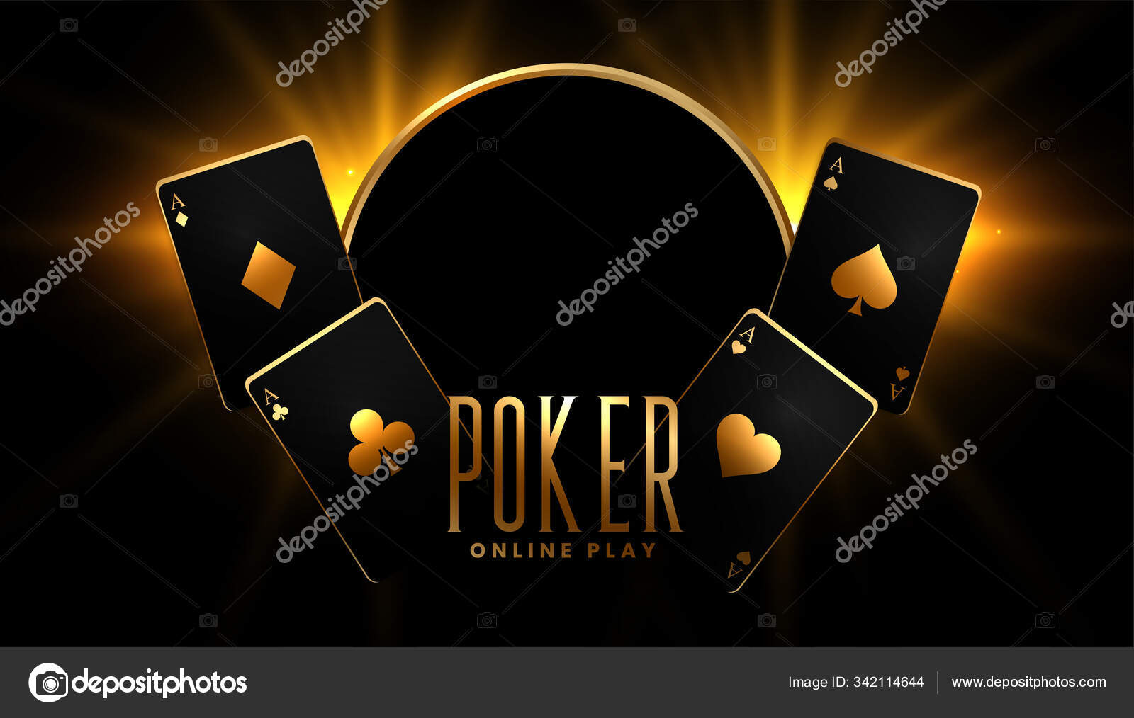 Fundo Casino Com Cartão Jogo Ouro Dados Ouro imagem vetorial de