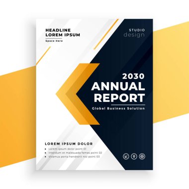 elegant yellow business annual report template design clipart