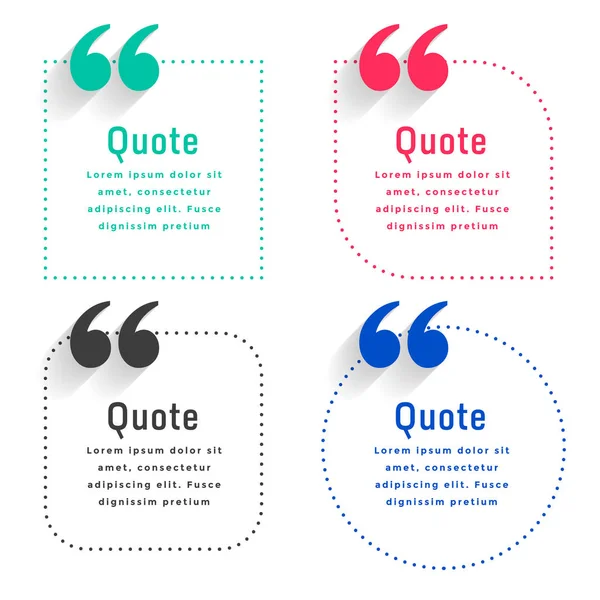 Quotes template set in dots line style — 스톡 벡터