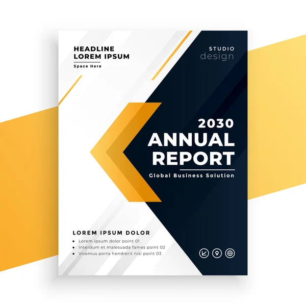 Elegant yellow business annual report template design — Stock Vector