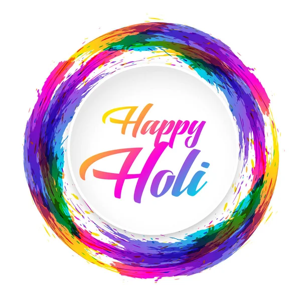 Abstract happy holi colorful frame background — Stock Vector