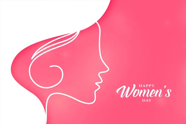 Belo feliz mulheres dia rosa fundo design — Vetor de Stock