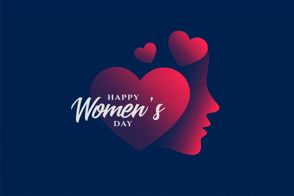 Ευτυχισμένη ημέρα των γυναικών καρδιές και το πρόσωπο φόντο — Διανυσματικό Αρχείο