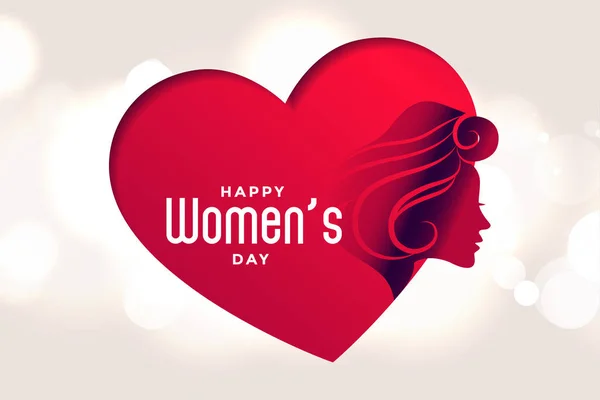 Happy womens day beart and face poster design — стоковый вектор