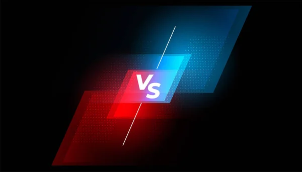 Versus vs bitva obrazovka červená a modrá pozadí — Stockový vektor