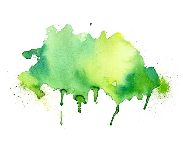 Main peintre aquarelle verte tache texture fond — Image vectorielle