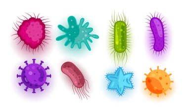 Değişik virüs ve bakteri şekilleri.