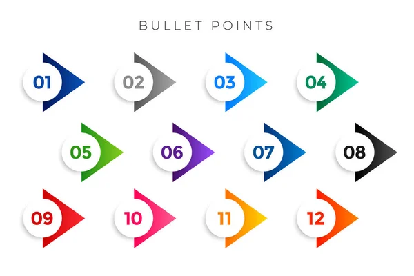 Nombre Points Balle Flèche Élégant Douze — Image vectorielle