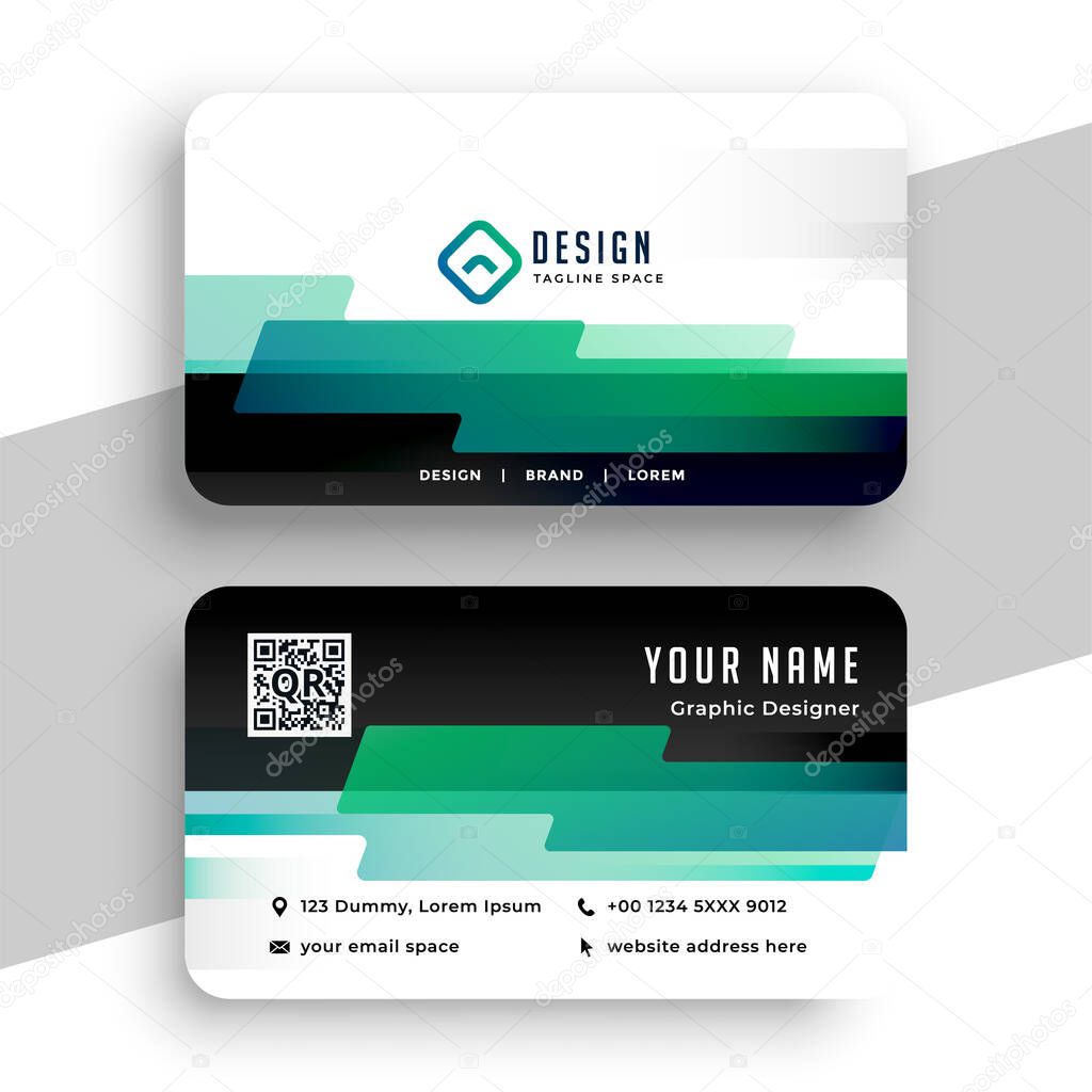 abstract geometric modern business card template design