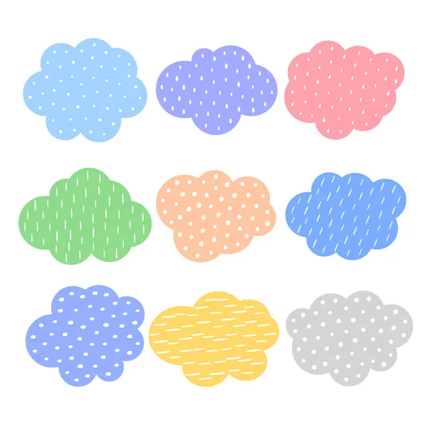 Niedlich Gemusterte Wolken Sanften Farben — Stockvektor