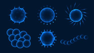 6 farklı şekil virüs ya da bakteri arka planı