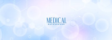 Tıp bilimi ve sağlık hizmeti mavi afiş tasarımı