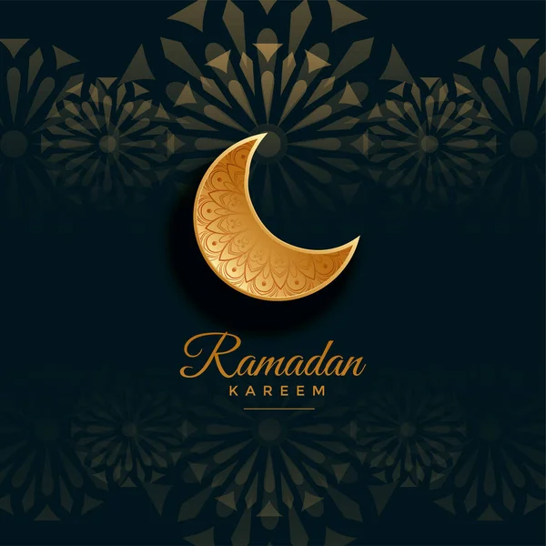 Ramdan Kareem Gruß Mit Goldenem Mond Design — Stockvektor