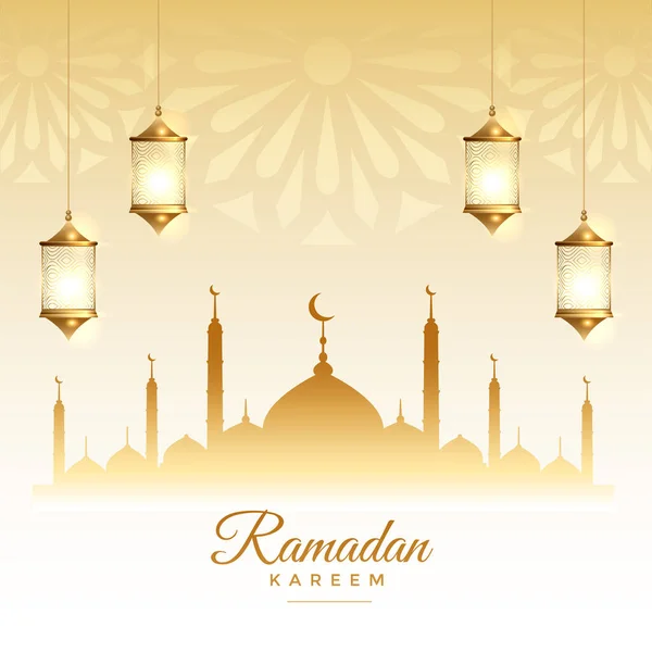 Islámský Ramadán Kareem Sezóna Festivalové Karty Design — Stockový vektor