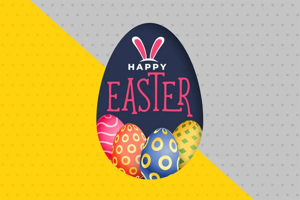 Mutlu Paskalya Günleri Renkli Yumurtalar Arka Plan Tasarımı — Stok Vektör