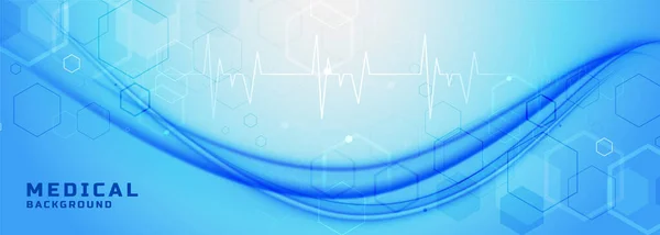 Blue Healthcare Medical Banner Wave — Stockvektor