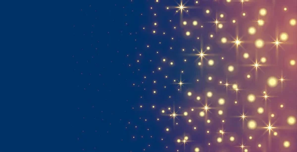 闪亮的闪光和星空的节日旗帜设计 — 图库矢量图片
