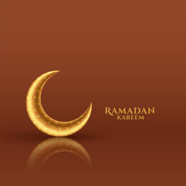 Shiny Golden Moon Ramadan Kareem Festival Card Royalty Free Stock Illustrations