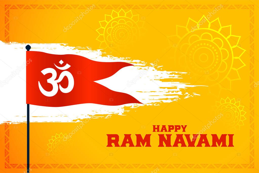 om symbol flag for happy ram navami festival
