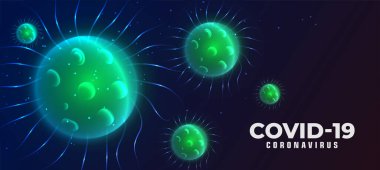 covid-19 Coronavirus hastalığı arka planında yüzen virüs var