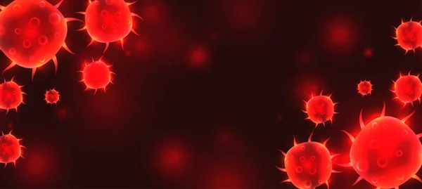 红色危险病毒Covid 19爆发背景概念 — 图库矢量图片