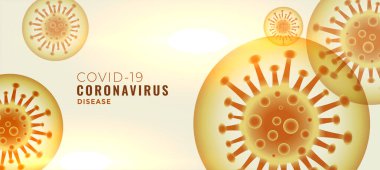 mikroskobik covid-19 koronavirüs enfeksiyonu hastalık konsepti pankartı