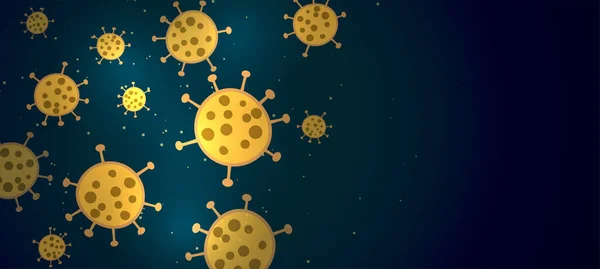 Bakteri Atau Virus Menyebarkan Spanduk Dengan Ruang Teks - Stok Vektor