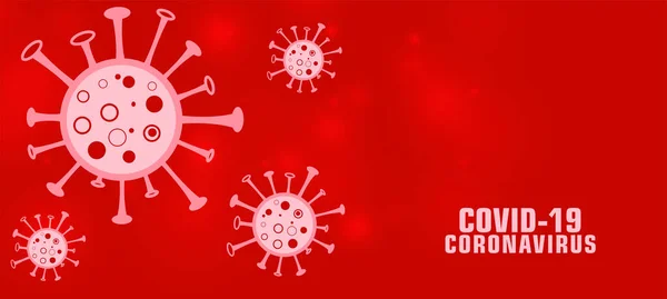 Covid Koronavírus Piros Banner Koncepció Tervezés — Stock Vector
